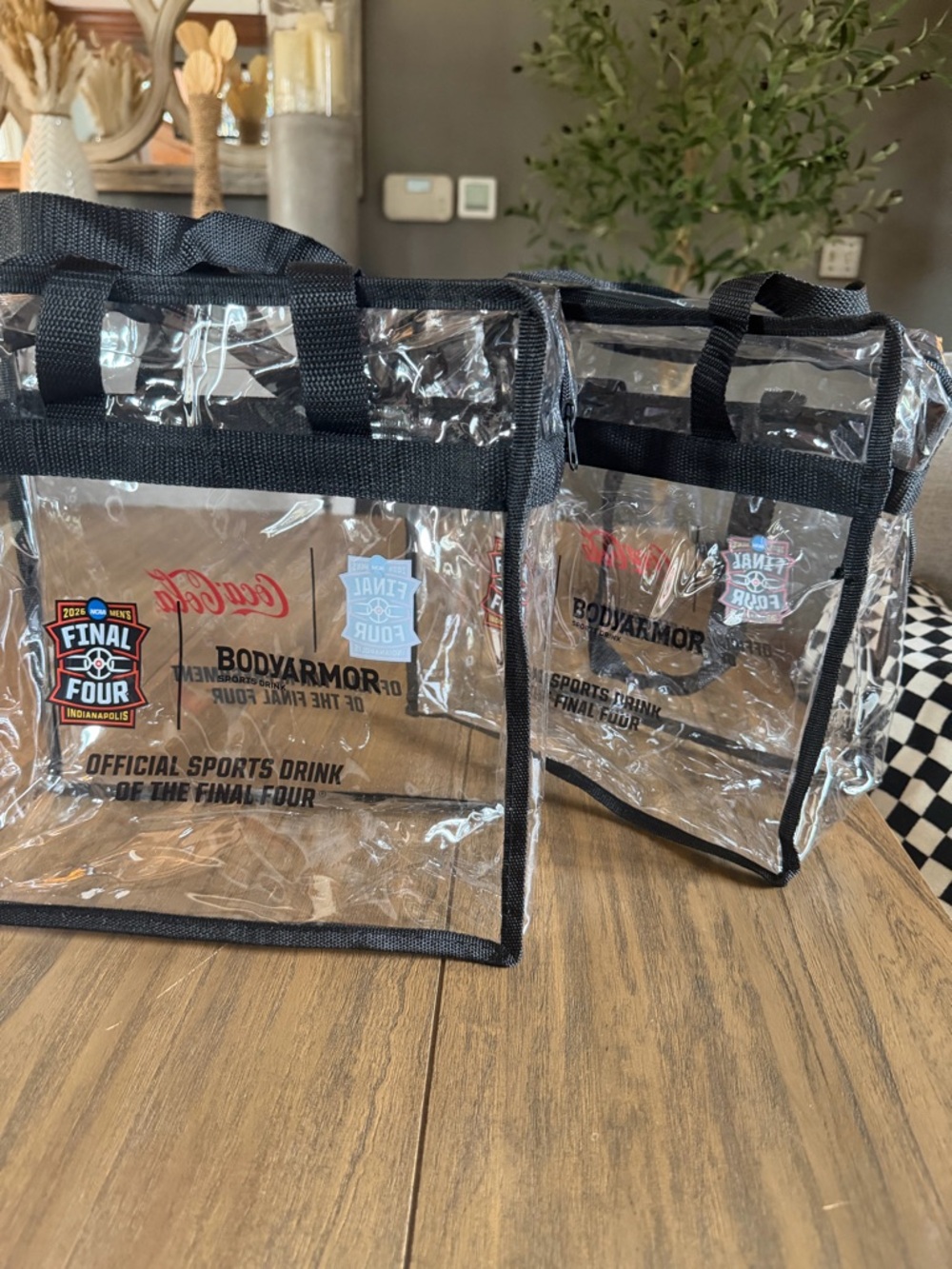 2X pc SET 2026 FINAL FOUR NCAA BASKETBALL CLEAR TOTE BAG INDIANAPOLIS 🏀